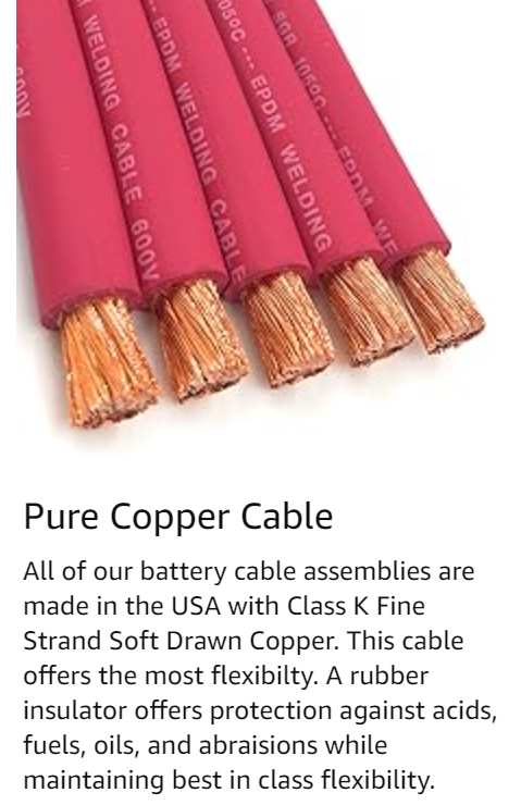 4 AWG Gauge Premium Battery Cables